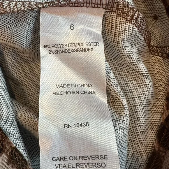 Tahari Girl size 6 Dress Leopard Print Sleeveless Faux Leather Pockets - Picture 6 of 7